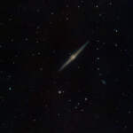 NGC 4565 ( Caldwell 38) is an edge-on spiral galaxy about 30 to 50 million light-years away in the constellation Coma Berenices.
A better exposure of the galaxy with the CPC925 reflector and the Nikon D800 camera. This time guided with PHD2 and 13 exposures 90 - 150s each in March 2016. Post processing in Pixinsight. NGC 4565 (C38), Needle galaxy