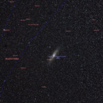 Another widefield view of the M31 Andromeda galaxy..
Exposure with 85 mm lens at f/2.8 on Nikon D800 and Astrotrac, 19*2min in Åva, October 2020. M31 Andromeda galaxy