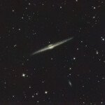 NGC 4565 (also known as the Needle Galaxy or Caldwell 38) is an edge-on spiral galaxy about 30 to 50 million light-years away in the constellation Coma Berenices.
Photographed with RC8 reflector telescope and ASI 2600MC color camera in Åva, March 2023. Exposure was 45*2min with HEUIB filter. NGC 4565 (C38) Needle galaxy