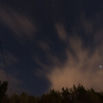 The bright star is actually the planet Jupiter. Photo from Vissvass in April 2017. Jupiter from Vissvass