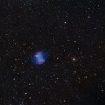 Photographed with APO107 refractor telescope and Atik 360EX monochrome CCD camera in Stuvsta, October 2018. 50min exposure with LRGB filters. M27, Dumbbell nebula