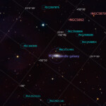 NGC 5866 (also called the Spindle Galaxy or Messier 102) is a relatively bright lenticular galaxy in the constellation Draco. Measured orbital velocities of its globular cluster system imply that dark matter makes up only 34±45% of the mass within 5 effective radii; a notable paucity.
Distance: 50 million LY.
NGC 5866 is one of the brightest galaxies in the NGC 5866 Group, a small galaxy group that also includes the spiral galaxies NGC 5879 and NGC 5907. This group may actually be a subclump at the northwest end of a large, elongated structure that comprises the M51 Group and the M101 Group, although most sources distinguish the three groups as separate entities.
Photographed with MN190 reflector telescope and Atik 360EX CCD camera in Stuvsta, February 2022. Exposure was 20*2 min LRGB each. M102, Spindle Galaxy