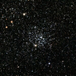 Messier 52, also known as NGC 7654, is an open cluster of stars in the northern constellation of Cassiopeia. It can be seen from Earth under a good night sky with binoculars. The brightness of the cluster is influenced by extinction, which is stronger in the southern half.
Photographed with MN190 reflector telescope and Atik 360EX CCD camera in Stuvsta, March 2022. Exposure was 15*2 min RGB each and 30 * 1 min Lum. M52 (NGC 7654)