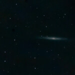 NGC 4244 (Caldwell 26) is an edge-on loose Spiral galaxy in the constellation Canes Venatici. It is part of the M94 Group (the Canes Venatici I Group), a galaxy group relatively close to the Local Group containing the Milky Way. The galaxy lies approximately 14 million light years away, with a redshift of +243/493 km/s. A nuclear star cluster and halo is located at the centre of this galaxy.
Photographed with CPC925 reflector telescope and Nikon D800 camera in Stuvsta, April 2016. Exposure was 10*1 min at ISO 800. NGC 4244, Silver Needle Galaxy