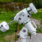 The mount carries scopes up to 15 kg without problems when doing astrophotography. The mount is very sturdy and can be equippred with 1 - 3 counterweights, depending on the weight of the telescope and camera in use. Using autoguiding I achieve less than 1 arcsecond of tracking error during 5 minute long exposures. Skywatcher EQ6-R Equatorial Mount