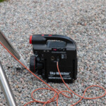 I am using either this 12 V, 17Ah powertank from Skywatcher or an ordinary 12V, 80Ah car battery to power the mount and the cameras. Skywatcher 12V Battery