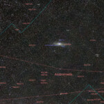 M31 photographed with 85mm Nikkor lens on Nikon D800 DSLR camera in September 2023. Exposure was 20 * 30s at ISO800 and f 2.8. M31, Andromeda Galaxy