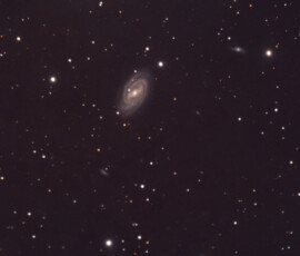 Messier 109 (also known as NGC 3992) is a barred spiral galaxy exhibiting a weak inner ring structure around the central bar approximately 83.5 ± 24 million light-yearsaway in the constellation Ursa Major.
Photographed with MN190 reflector telescope and Atik 360EX monochrome CCD camera in Åva, March 2020. Exposure was 10 min each of RGB and 20 min Lum. M109