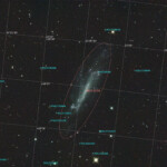 Photographed with RC8 reflector telescope and ASI 2600MC color camera in Åva, April 21st 2023. Exposure was 45*2min with HEUIB filter and bin 2x2. NGC 4236