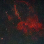 Photographed with the APO 107 mm refractor telescope and the ASI 2600MC CMOS color camera in Stuvsta, September 9th, 2025. Exposure was 35 * 3 min with IDAS NB1 Ha and OIII narrowband filter. Postprocesssing in Pixinsight with Blur XTerminator. IC 1470