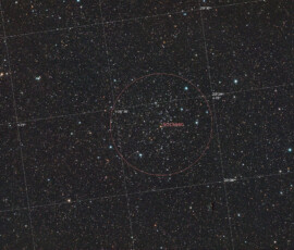 Photographed with the APO 107 mm refractor telescope and the ASI 2600MC CMOS color camera in Stuvsta, September 7th, 2025. Exposure was 20 * 2 min with IDAS LPS P3 light pollution filter. Postprocesssing in Pixinsight with Blur XTerminator. NGC 6940