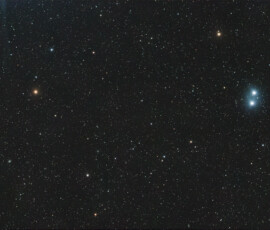 Photographed with the APO 107 mm refractor telescope and the ASI 2600MC CMOS color camera in Stuvsta, October 16th, 2025. Exposure was 28 * 2 min min with IDAS HEUIB filter. Postprocesssing in Pixinsight with Blur XTerminator. Double Double in Lyra