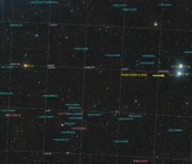 Photographed with the APO 107 mm refractor telescope and the ASI 2600MC CMOS color camera in Stuvsta, October 16th, 2025. Exposure was 28 * 2 min min with IDAS HEUIB filter. Postprocesssing in Pixinsight with Blur XTerminator. Double Double in Lyra