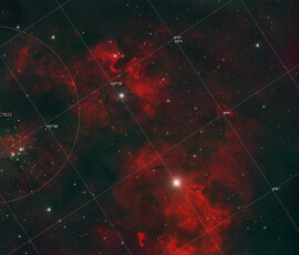 Photographed with the MN 190 mm reflector telescope and the Atik 360EX monchrome CCD camera in Stuvsta on November 24th, 2025. Exposure was 30 min for each of R, G, and B, 40 min L, and 60 min for Ha. Postprocessing in Pixinsight with Blur Xterminator and in Photoshop. Cederblad 214