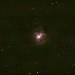 Photographed with the MN 190 mm reflector telescope and the Atik 360EX monchrome CCD camera in Stuvsta on December 29th, 2025. Exposure was 20 min for each of R, G, and B. Very strong winds made me use 1 min exposures only. Half moon up. Postprocessing in Pixinsight with Blur Xterminator and using the new VeraLux stretch routine. NGC 7023, Iris Nebula