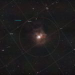 Photographed with the MN 190 mm reflector telescope and the Atik 360EX monchrome CCD camera in Stuvsta on December 29th, 2025. Exposure was 20 min for each of R, G, and B. Very strong winds made me use 1 min exposures only. Half moon up. Postprocessing in Pixinsight with Blur Xterminator and using the new VeraLux stretch routine. NGC 7023, Iris Nebula