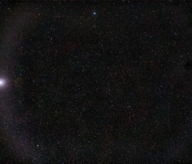 Part of the Gemini constellation with planet Jupiter, photographed with the Nikon D800 DSLR and the 85 mm lens at f 2.8 in Åva, February 7th 2026. Exposure was 20 * 30 s. The camera was mounted on the AstroTrac TT320X mount. Temperature was -7 centigrade and the moon was below the horizon. Gemini and Jupiter