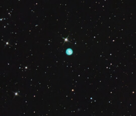 Photographed with the RC8" reflector and the ASI 2600MC color CMOS camera in Stuvsta, March 22nd, 2026. Exposure was 29*3 min with IDAS LPS P3 filter. Postprocessing in Pixinsight and Photoshop. This is a cropped version. NGC 2392, Eskimo Nebula