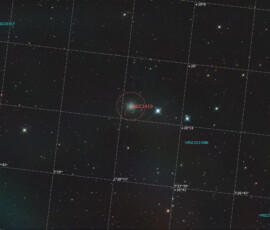 Photographed with the RC8" reflector and the ASI 2600MC color CMOS camera in Stuvsta, March 31st, 2026. Exposure was 30*3 min with IDAS LPS P3 filter. Postprocessing in Pixinsight and Photoshop. NGC 2419