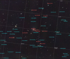 Photographed with the RC8" reflector and the ASI 2600MC color CMOS camera in Stuvsta, April 20th, 2026. Exposure was 30*3 min with IDAS LPS P3 filter. Postprocessing in Pixinsight. Abell (ACO) 779