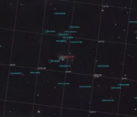 Photographed with the RC8" reflector and the ASI 2600MC color CMOS camera in Stuvsta, April 19th and 20th, 2026. Exposure was 30*3 min with IDAS LPS P3 filter. Postprocessed in Pixinsight. NGC 3239