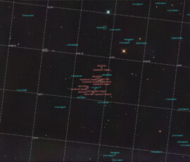 Photographed with the RC8" reflector and the ASI 2600MC color CMOS camera in Stuvsta, April 13th, 2026. Exposure was 40*3 min with IDAS LPS P3 filter. Postprocessing in Pixinsight and Photoshop. Copeland Septet with NGC 3750 and other Galaxies