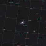 Photographed with the RC8" reflector telescope and the ASI 2600MC color CMOS camera in Stuvsta, May 1st, 2026. Exposure was 30*3 min with IDAS LPS P3 filter. Postprocessed in Pixinsight and Photoshop. M102, Spindle Galaxy